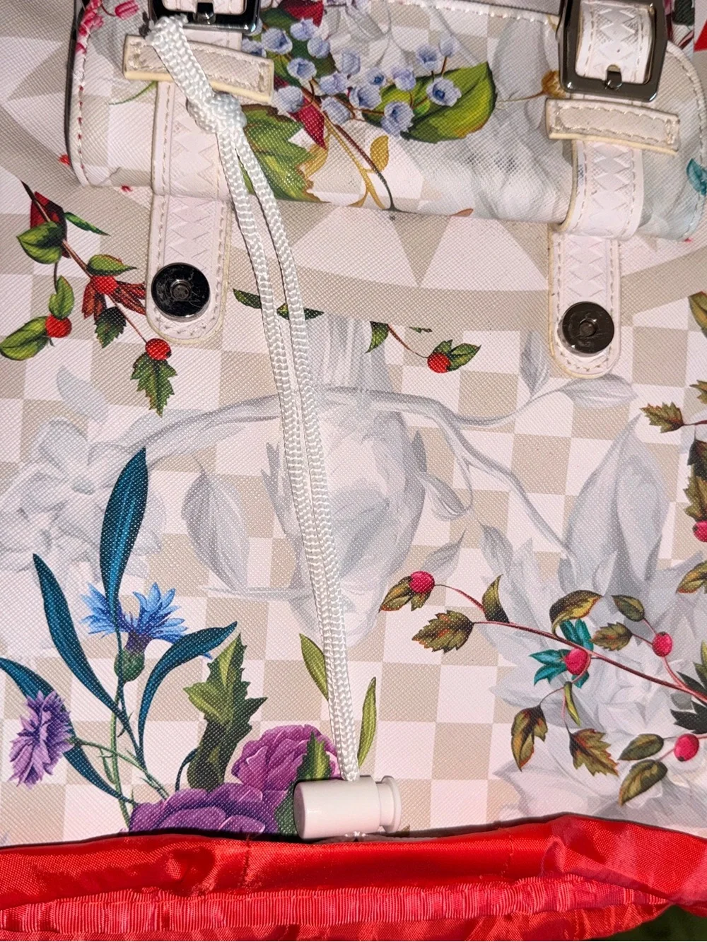Sprayground White Floral Bird Mini Backpack RARE BILLIONAIRE TAG NWT